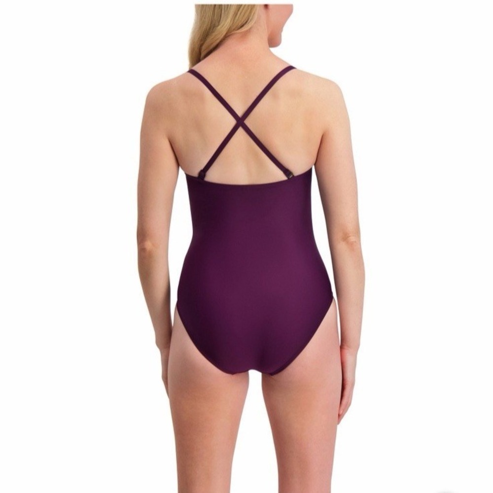 DKNY Sport Swimsuit XXL Purple Tummy Control Adjustable Straps NWT‎ - Picture 5 of 6